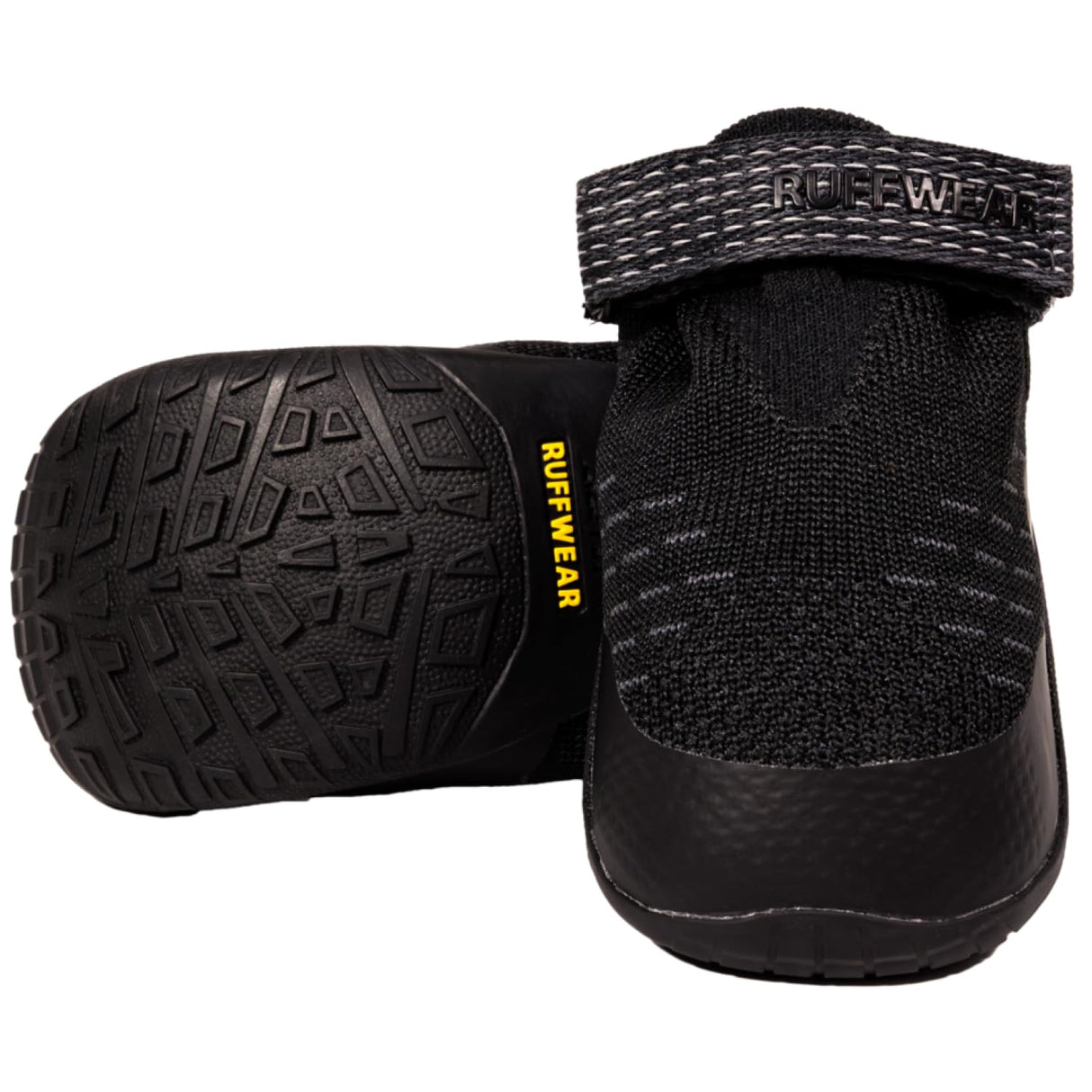 Ruffwear, Ridgeline Dog Boots, Breathable Knit Upper, Nonslip Rubber Outsole, Multi-Directional Lugs, TPU Toe Rand, Reflective Strap, Easy On/Off, for Hot Pavement & Trail, Obsidian Black, 2.50"