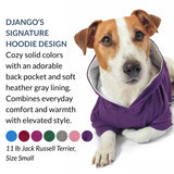 DJANGO Dog Hoodie – Warm Winter Dog Sweater & Fully Lined, Cozy Sweatshirt for Small & Medium Dogs, Dachshunds – Soft, Stretchy, Puppy Hoodie with Leash Portal, Elastic Waistband – Quartz Pink, Small