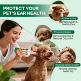 EcoStylife Dog Ear Hair Removal Kit – Upgraded Ear Powder, Round Tip Grooming Scissors & Hemostats for Gentle Hair Plucking, Prevention for Poodles, Schnauzers