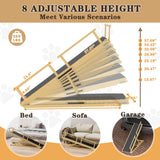 ZENTAVO Dog Ramp for Bed - 7-Level Adjustable (13"-37") Birchwood Dog Ramp for High Bed, Couch, 60" Foldable with Rails for Large Dogs, Non-Slip EVA Mat, DIY Glow Strips, Wooden Ramp Support 200 Lbs