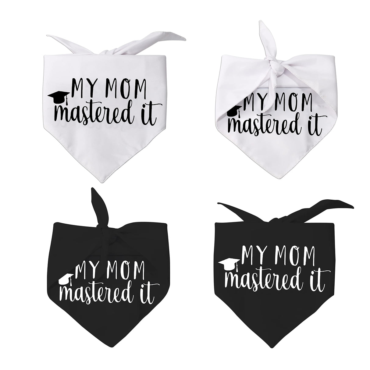 2 Pack My Mom Mastered It Dog Bandana Mom Graduation Announcement Gift (My Mom Mastered It DB)