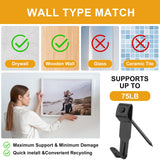 KURUI Picture Hangers, 385Pcs Picture Hanging Kit with Heavy Duty Picture Hanging Hooks, Sawtooth, Hardware Nails and Picture Hanging Tool, Wall Hangers for Frame, Painting, Art, Photo (Black)