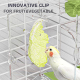 Automatic Bird Feeder, Bird Cage Feeder with Perch Multi-Functional Holder for Fruits Vegetables for Parakeet Canary Cockatiel Finch (Green)