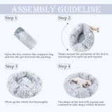 Washable Dog & Cat Bed for Ultra Large Small Medium Size Pet, Calming Donut Round Cute Warming Mat House Supply Indoor, 8 Sized Deal Necessity Essential Furniture for Boy Girl Puppy Kitten kitty