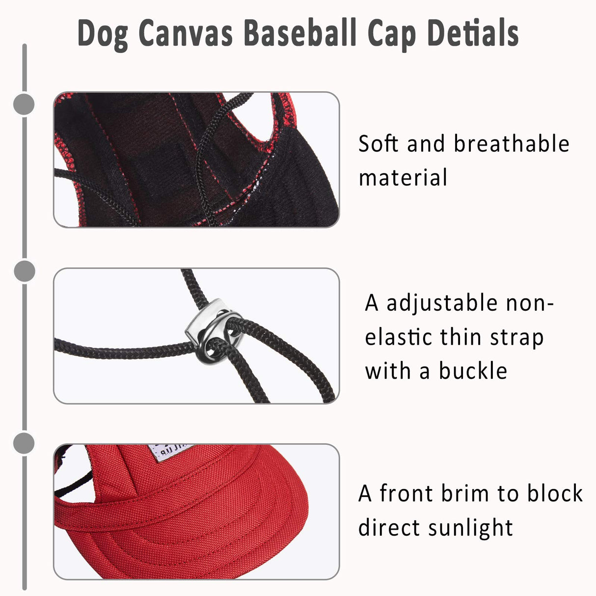Geyoga 4 Pcs Dog Baseball Cap Sun Protection Dog Visor Hats Outdoor Sports Pet Sun Hat with Ear Holes and Adjustable Chin Strap for Puppy Small Pet