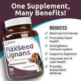K9 Select Concentrated Flaxseed Lignans for Dogs, 20mg 90 Tablets, Peanut Butter Flavored Chewable, Impove Coat