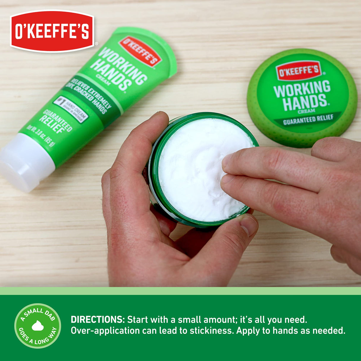 O'Keeffe's Working Hands Hand Cream, For Extremely Dry, Cracked Hands, 6.8 oz Jar (Value Size, Pack of 2)
