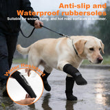 yrenoer Dog Socks 4-Pack Waterproof, Wear-Resistant, Non-Slip, Prevent Licking Paws, with Adjustable Straps to Prevent Slipping Off, Suitable for Wooden Floors, for Indoor and Outdoor Use (Black, L)