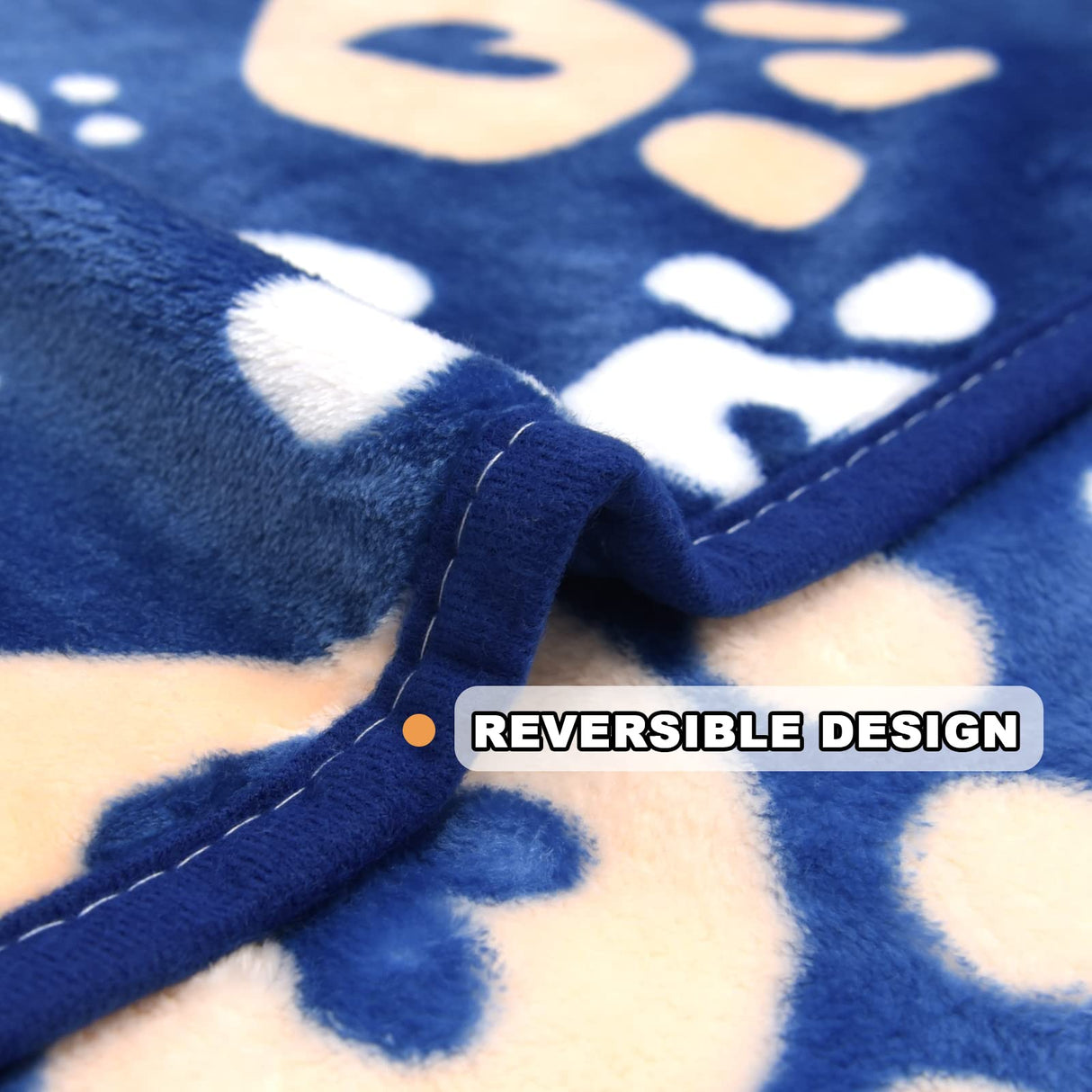AHOOCUSTOM Dog Blanket, Soft Fleece Dog Blankets for Extra Large Dogs, Fluffy Flannel Pet Cat Puppy Blanket Mat Cover for Bed Couch, Cute Paw Print Throw Blanket for Dogs, Blue 80"X60"