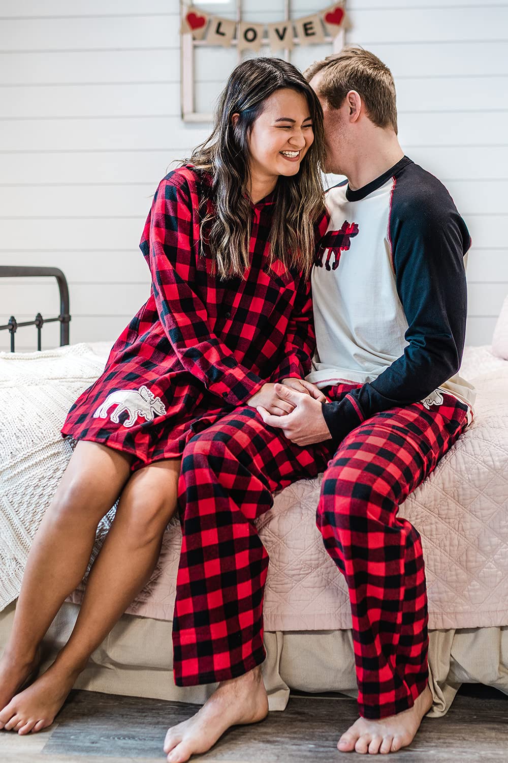 Lazy One Flannel Pajama Pants For Men, Men's Separate Bottoms, Lounge Pants, Animal, Plaid (Moose Plaid, SMALL)