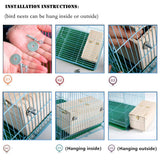 YJJKJ Wood Parakeet Nest Box Pet Bird House Parrot Breeding Mating Box Bird Cage Box for Lovebirds Cockatiel Parrotlets Budgerigar Parakeet (M)