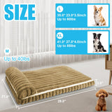 Comfort Dog Beds for Medium Size Dogs, Dog Bed with Removable Washable Cover, Deluxe Plush Dogs Bed for Crate with Pillow, Anti-Slip Pet Mat Mattress for Kennel with Durable Zipper(Brown, M)