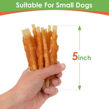 Load image into Gallery viewer, MON2SUN Rawhide Free Dog Treats Chicken Wrapped Cod Sticks for Small Dogs Healthy Training Treats Soft Snacks (14.11 Ounce -Pack of 1)
