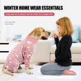 Dog Fleece Pajamas Large Dog 4 Legs Winter Clothes for Dog Fit Warm Jumpsuit for Dogs (Gray, XXL)