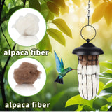 TOWDREU Hummingbird Nesters, Alpaca Wool Bird Nesting Material in Metal Cage - Unique Birds Lover Watcher Gift, Outdoor Garden Ornament, Refillable