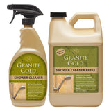 Granite Gold Shower Cleaner Spray For for Quartz, Granite, Marble, Ceramic, and Other Stone Tub Surfaces, 64 Fl Oz & 24 Fl Oz