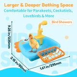 Automatic Bird Shower & Parrot Bath Fountain – Cage Mountable Parrot Shower Box for Cockatiels, Budgies, Conures & Lovebirds(Blue)