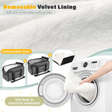 WOYYHO 18lbs Dog Car Seat for Small Dogs with Removable Velvet Liner, Luxury Small Dog Center Console Car Seat Pet Booster CarSeat, Easy Install Stable No Shaking, Waterproof Anti-Slip PU Leather