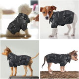 Warm Winter Dog Coat for Small and Medium Sized Dogs - Windproof and Waterproof Puppy Jacket - Cool Pet Leather Clothes for Chihuahua and Yorkie - Black Small