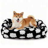 JOEJOY Large Dog Beds Large Sized Dog, Rectangle Washable Orthopedic Pet Bed with Removable Zipper Cover, Cute Soft Calming Puppy Pet Bed with Jacquard Shaggy Plush & Non Skid Bottom
