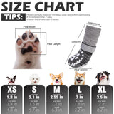 EXPAWLORER Dog Socks to prevent Licking and Slipping, Winter Dog Shoes for Cold Weather Snow, Paw Protectors for Hardwood Floors Anti-Slip, Dog Booties for Small Medium Large Senior Dogs,Black Grey XL
