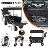 MAXFUT Large Dog Stroller for Large Medium Dogs,Older Dog Wagon Cart with Tailgate,Foldable Pet Strollers with Removable Canopy(Black with Sunshade)