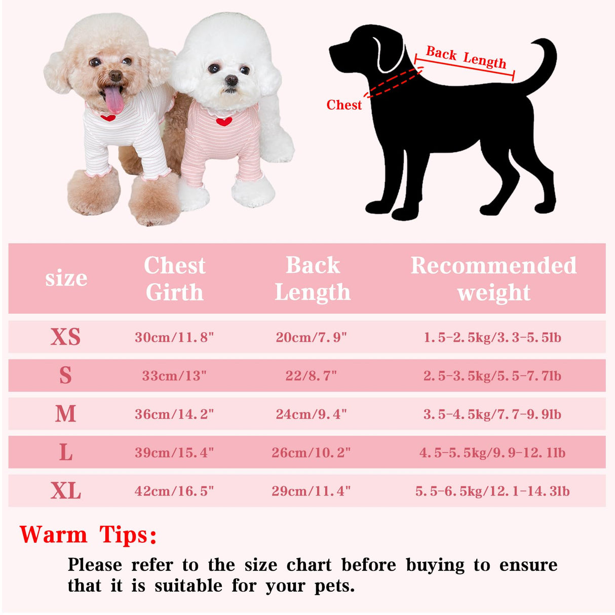 Yaopelky Dog Shirt for Small Medium Dogs Striped T-Shirt with Heart Embroidery Stretchable Ruffle Dog Clothes for Chihuahua Schnauzer Yorkie Shih Tzu (White, Medium)