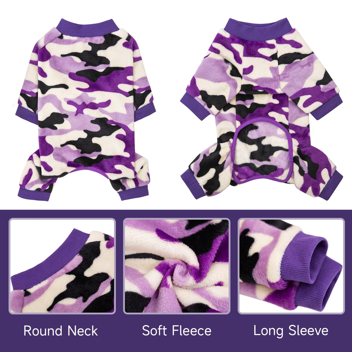 Dog Pajamas for Small Dogs, Camo Winter Dog Onesie, Warm Velvet Puppy Jumpsuit, Doggies Bodysuits, Girl Boy Dog Winter Clothes for Chihuahua, Yorkie, Teacup, Schnauzer, Cold Weather Dog Apparel