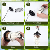 TOWDREU Hummingbird Nesters, Alpaca Wool Bird Nesting Material in Metal Cage - Unique Birds Lover Watcher Gift, Outdoor Garden Ornament, Refillable