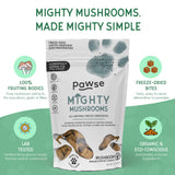 Pawse Mighty Mushroom Chews Supplement for Dogs & Cats | Blend of Turkey Tail, Reishi, Chaga, Maitake & Shiitake | for Immune System, Lumps & Bumps, Gut Health & Skin Support | 60 Chews
