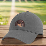Dachshund Baseball Cap for Dog Lovers – Adjustable Cotton Hat with Embroidered Brown Dachshund, Dark Gray Unisex Cap, Gift for Wiener Dog Owners & Pet Parents