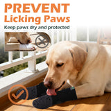 EXPAWLORER Anti Slip Dog Socks to Prevent Licking Paws, Winter Snow Dog Boots & Paw Protectors Booties for Hardwood Floors with Heart Grippers, Dog Shoes for Small Medium Large Senior Dogs Black S