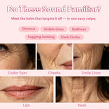 2PCS PDRN Pink Collagen Volume Multi Balm Stick - Hydrating Balm Eye Cream Make Up Base & Moisture Stick, Collagen Wrinkle Stick Face & Body Balm for Neck, Forehead, Smile Lines, Lips