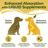 Happy Jack Cod Liver Fish Oil for Dogs Skin and Coat Supplement, Brain, Eyes, Bones, Hip, Joint, Heart & Immune System Health, Energy Booster (16 oz), Omega 3 with EPA & DHA, Vitamin A & D