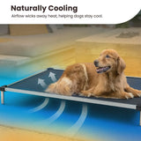 K9 Ballistics Chew Proof Elevated Outdoor Cooling Cot Bed for X Large Dogs - Virtually Indestructible, Preassembled, Withstands Aggressive Chewers - XL, Ripstop Obsidian Black