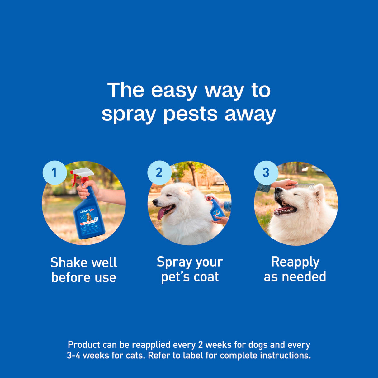 ADAMS Plus Flea & Tick Dog and Cat Spray, Kills Fleas, Ticks and Mosquitoes, 32 Fl Oz