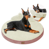 Large Dog Bed Orthopedic Dog Beds for Jumbo Large Dogs with Washable Removable Cover Waterproof Pet Beds with Pillow-Beige and Pink