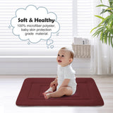 JoicyCo Dog Bed Soft Dog Crate Bed Pad Mat, 48 in Non Slip Bottom Washable Beds for Extra Large Dogs, Pet Bed Mattress Kennel Pad, Dark Red