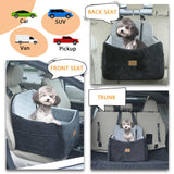 Ztinng Dog Car Seat for Small/Medium Dogs/Cats up to 30 lbs Memory Foam Pet Booster Seat with Detachable Washable Cover Travel-Safe Car Bed with Safety Belt/Storage Pockets Easy to Install