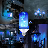 OMK - Blue Flame Christmas Decor LED Flame Effect Light Bulbs - Newest Upgraded 4 Modes Fire Simulated Lamps - Christmas Gifts, Party, Indoor/Outdoor Decoration Lights (Blue 2)