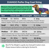 DJANGO Reversible Puffer Dog Coat – Warm Winter Dog Jacket & Water-Repellent Insulated Dog Coat w/Harness Hole, Windproof, Adjustable Fit for Small & Medium Dogs, Dachshunds – Violet Purple, Large