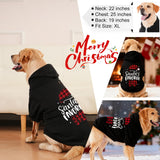 EXPAWLORER Dog Christmas Hoodie - Dog Christmas Sweater Xmas Sweatshirt with Santa Hat Print, Warm Fleece Lined Holiday Pet Outfit with Leash Hole, Cozy Soft Pet Clothes Coat for Large Dogs, 2XL