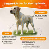 Whiskopia Hip and Joint Supplement for Dogs, Joint Pain Relief Supplement with MSM, Glucosamine, Chondroitin, Support Mobility, Health Chews for Dog, 120 Chews