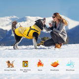 Mosucoirl Warm Dog Coats Pet Clothes, Waterproof Dogs Jacket Reflective Pet Outfits Winter Dog Cold Weather Coat Cozy Snow Jackets Vest for Small Medium Large Dogs Puppy Doggie
