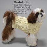 KYEESE Dog Sweaters for Medium Dogs with Golden Thread Turtleneck Dog Cable Knit Pullover Sweaters for Cold Weather, Beige, X-Large