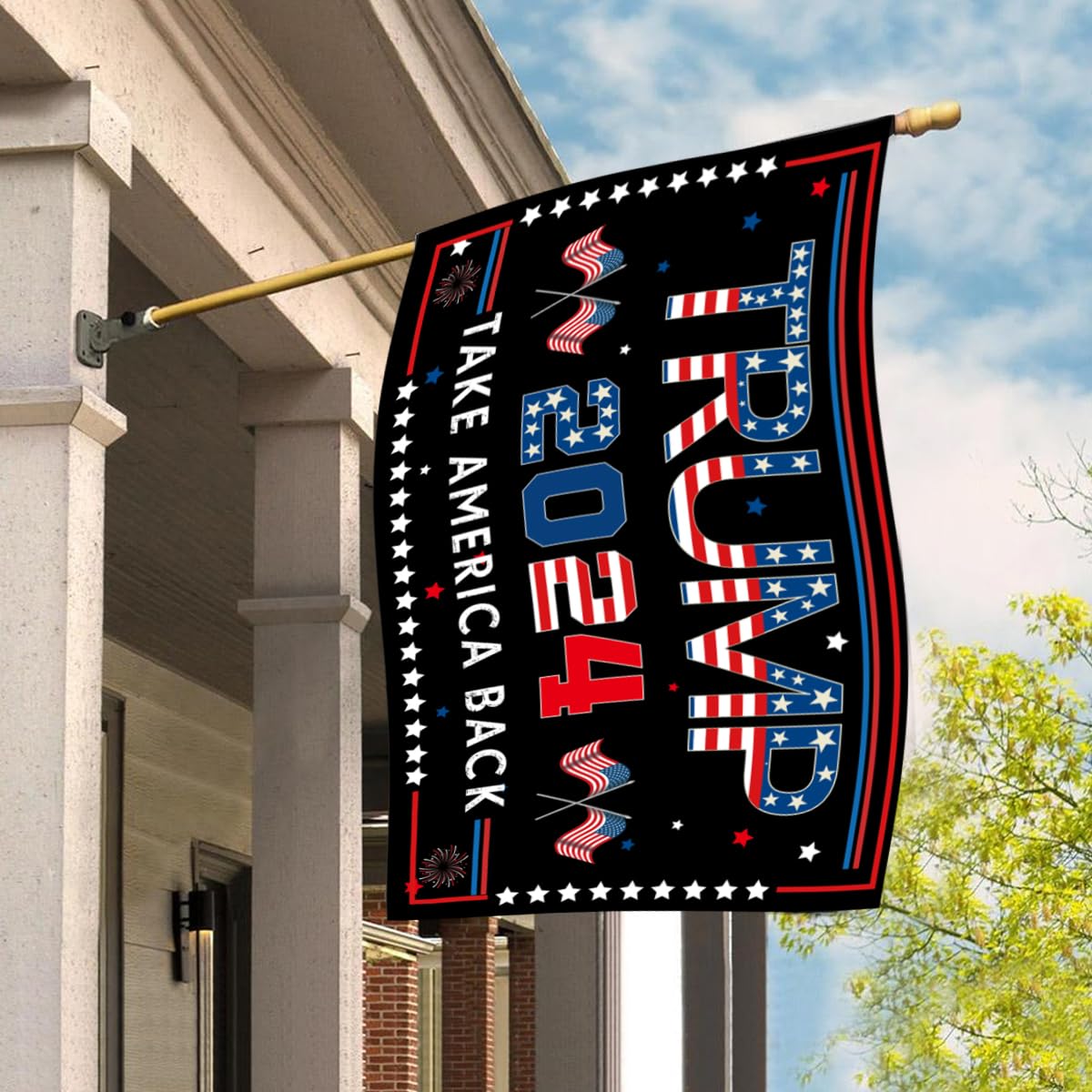 Trump 2024 Flag, 3 x 5FT "TAKE AMERICA BACK" Flag, Double Sided Three Ply Trump Flag, UV protection, Fade Resistant, Durable Flag Suitable for Indoor Outdoor