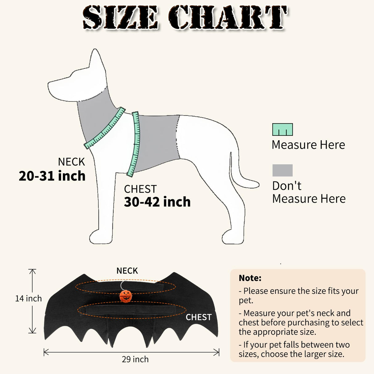 Olanrun Large Dog Halloween Costumes, Adjustable Dog Bat Wings Costumes for Large Dogs with Pumpkin Bell Skeleton Print On The Back, Pet Costume Halloween Cosplay Party Dress Up, XL Black