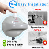 Safety Suction Shower Grab Bar, Shower Grab Bar with 418 Pounds Powerful Suction, Shower Handles for Seniors Support Suctions, Handicap Grab Bar for Bathroom, Bathtub, Toilet, Gray, 2 Pack