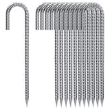 Ground Stakes 12 Inch, Yard Camping Stakes J Shaped 20 Pack Rebar Heavy Duty for Garden Dog Fence Inflatable Camping Chicken Coop Accessories