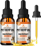Organic Неmp Oil for Dogs Cats (2-Pack), Supports Hip Joint Health, Rеlaxation & Slеep, Pet Calming Drops, Dog Anxiеty Relief & Strеss & Pаin Rеlief for Dogs